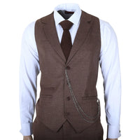 TP-50 - Meeste pruun kolmeosaline ruuduline ülikond Walesi printsi stiilis