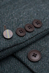 Thomas - oliivroheline kolmeosaline villasegu tviidülikond