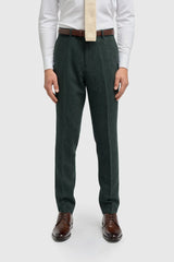 Thomas - oliivroheline kolmeosaline villasegu tviidülikond