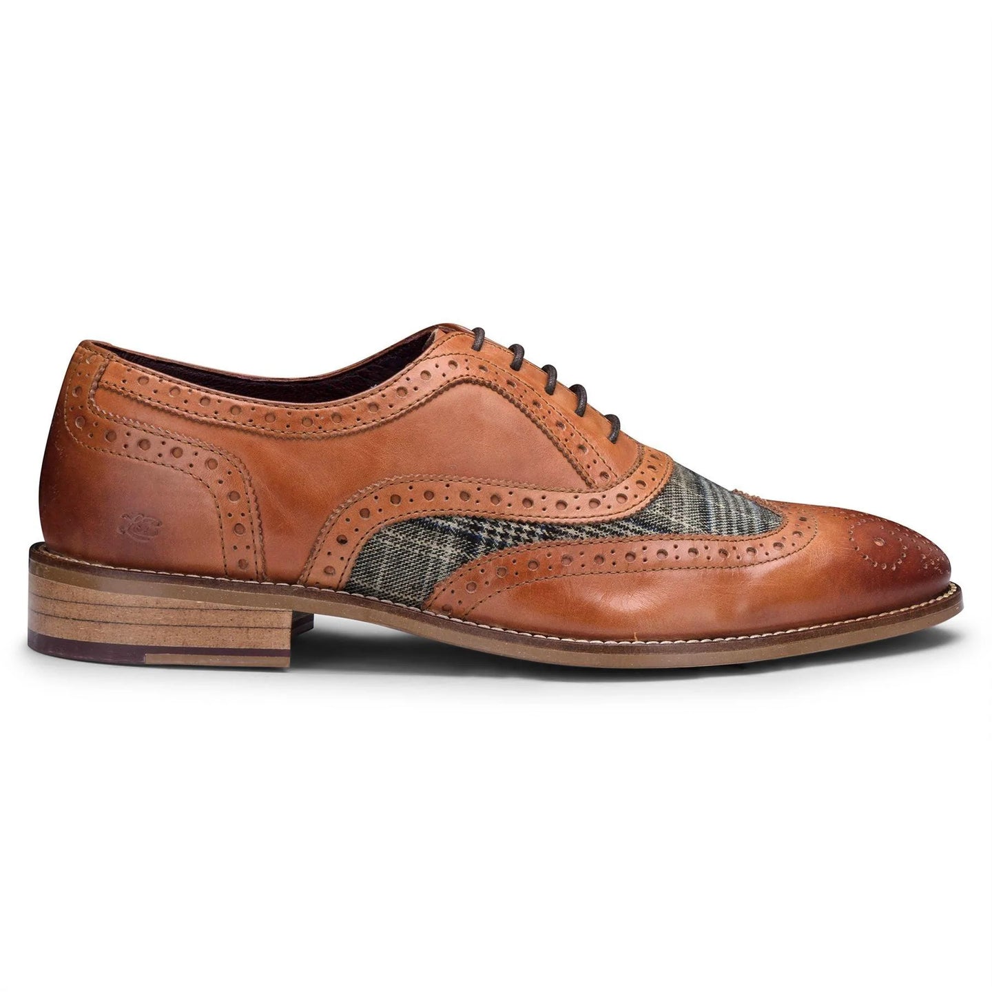 Meeste päris nahast vintage kingad, brogue-nahast, 1920ndate seemisnahast tviidist ja paeltega kingad, elegantsed ja pidulikud