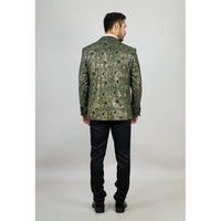 AK-28 - Meeste kolmeosaline roheline paisley-mustriga pulmaülikond