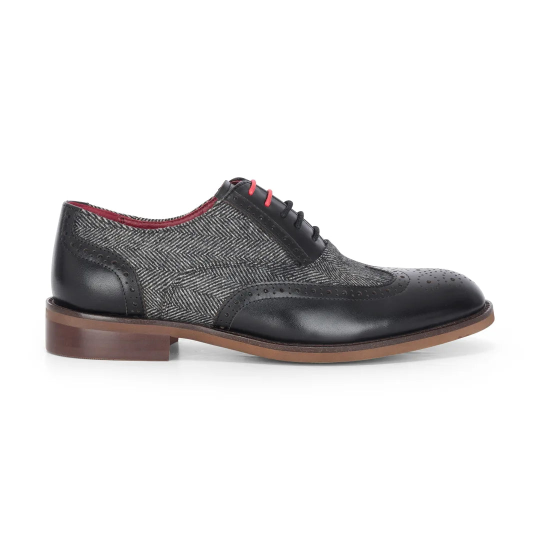 Albert - meeste mustad tviidnahast brogue-kingad