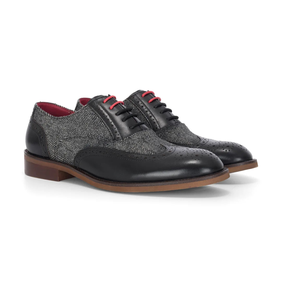 Albert - meeste mustad tviidnahast brogue-kingad