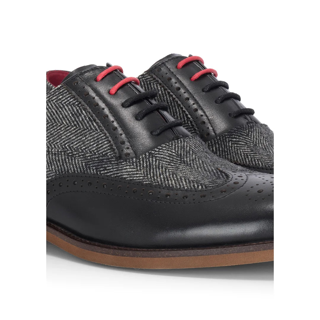 Albert - meeste mustad tviidnahast brogue-kingad