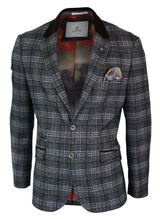 Cavani Archie - meeste vintage tviidruuduline bleiserjakk - must