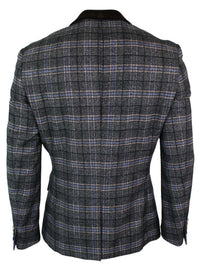 Cavani Archie - meeste vintage tviidruuduline bleiserjakk - must