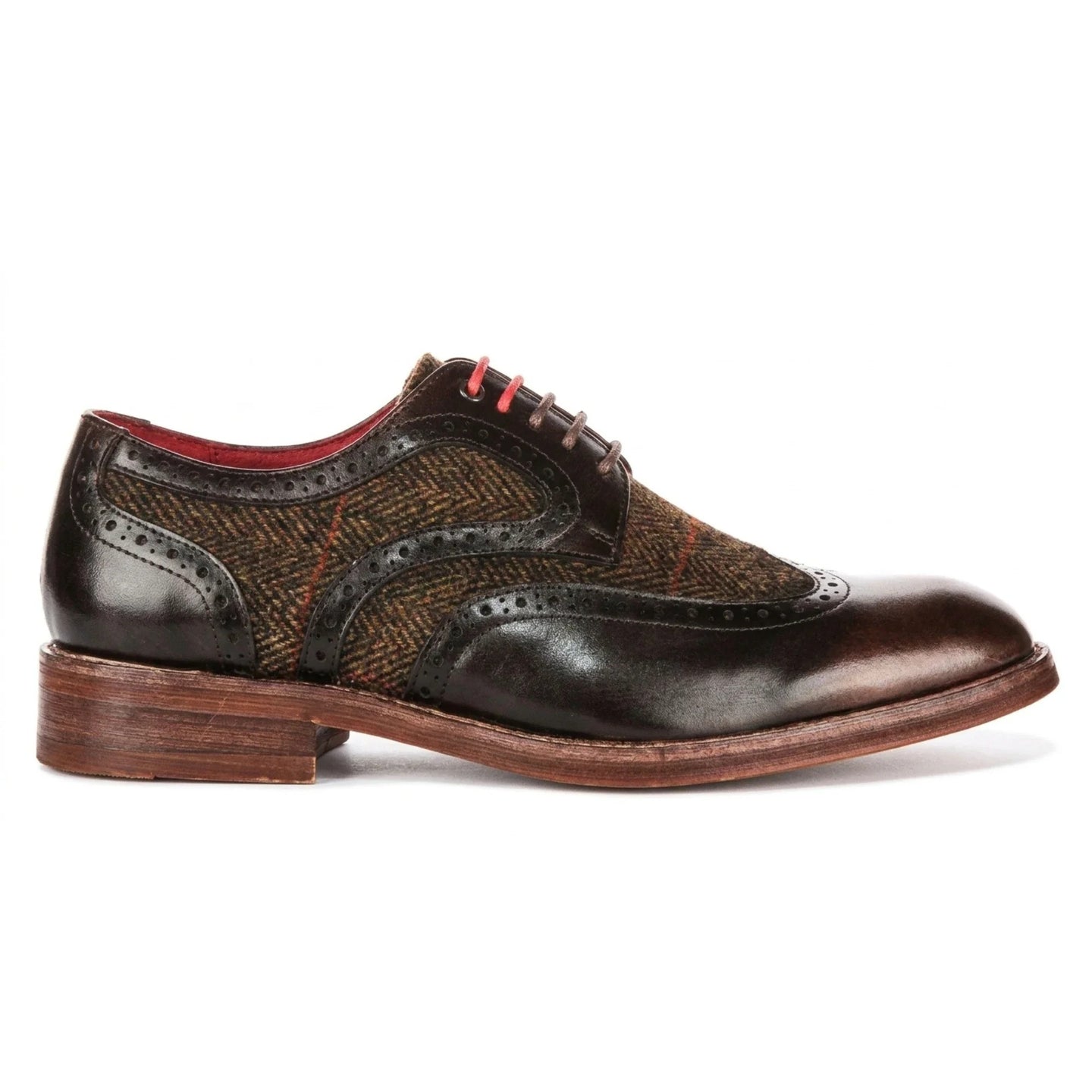 Arlo - meeste pruunid nahast tviidist brogue-kingad