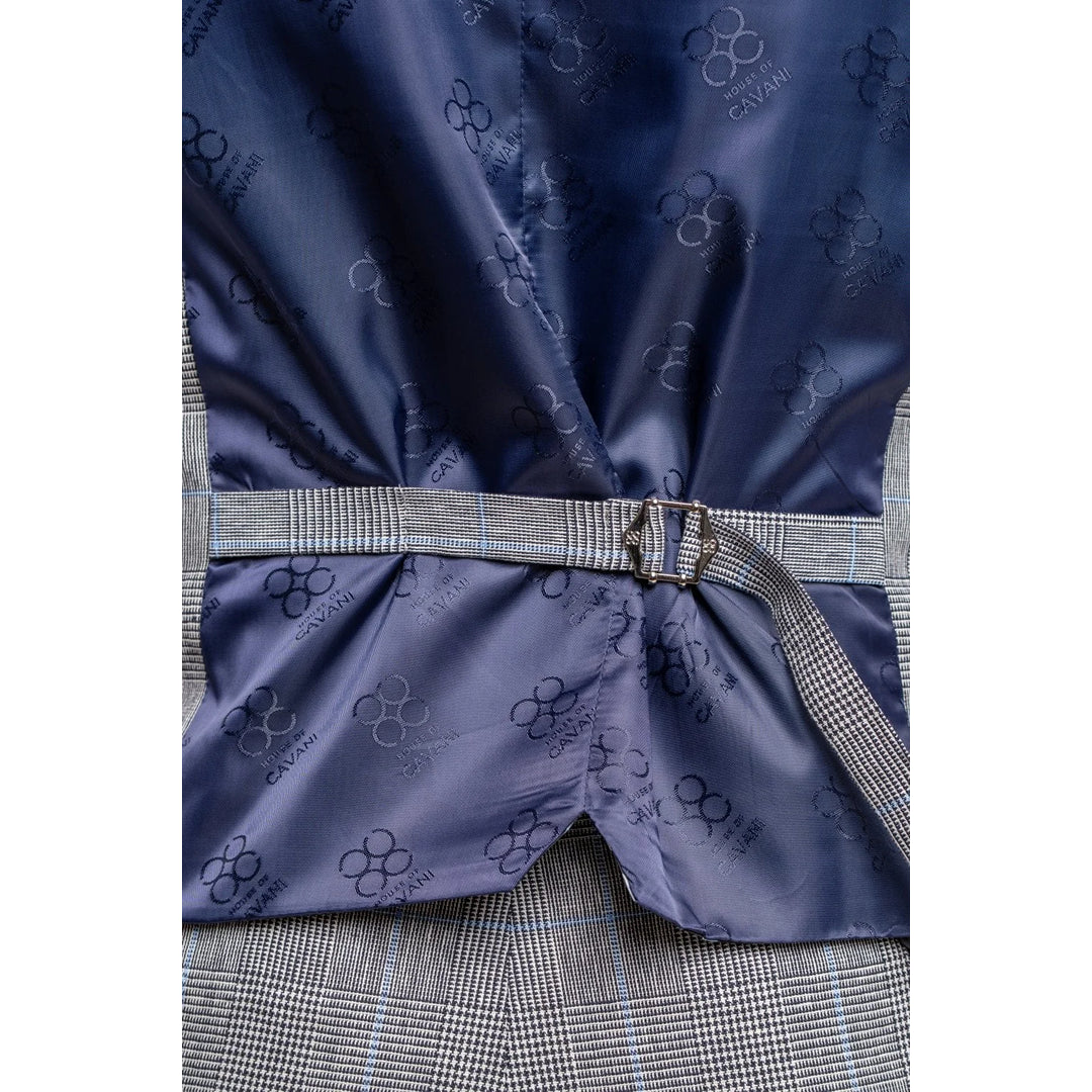 Arriga - meeste hallikassinine ruuduline vest