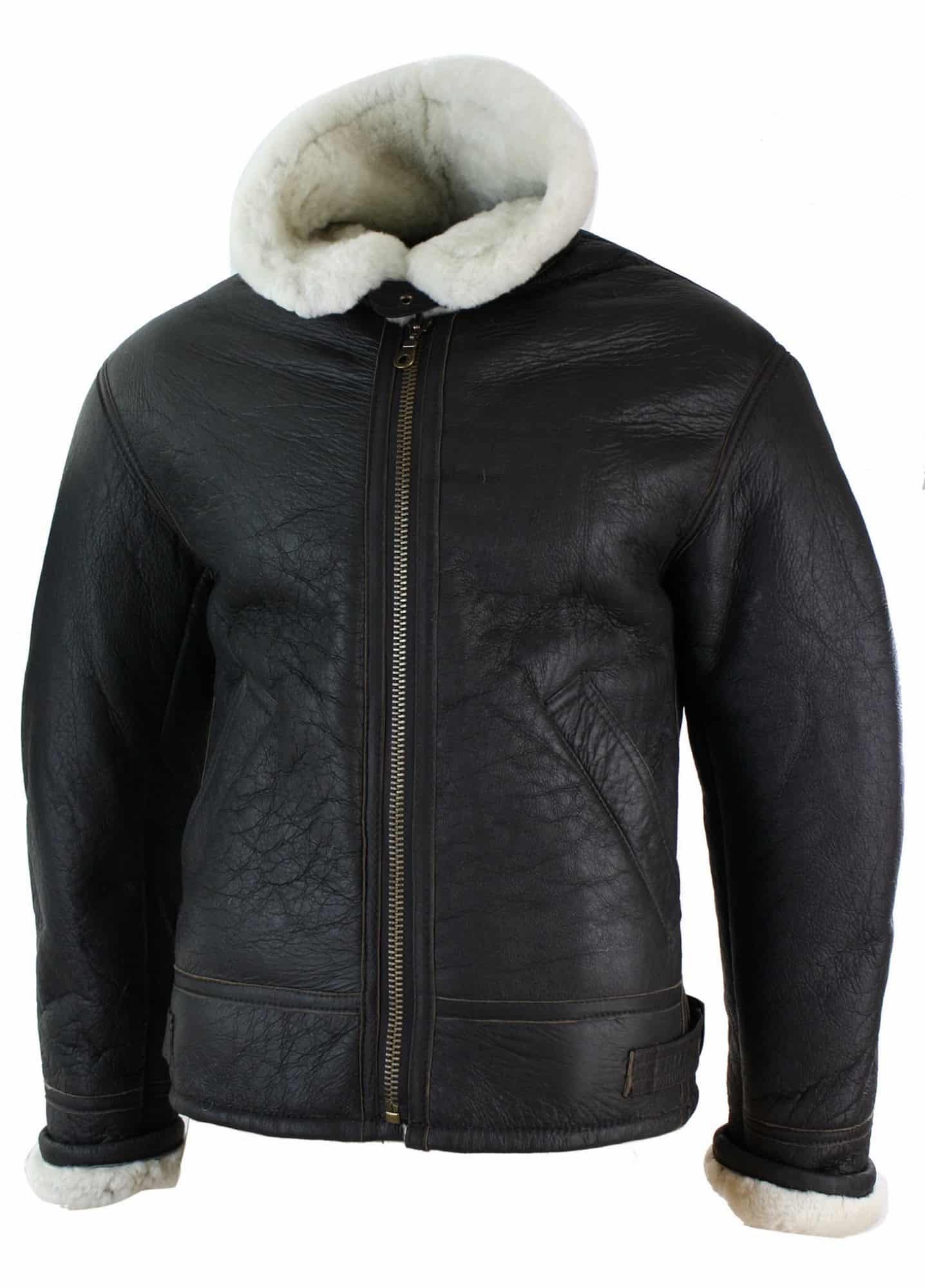 Meeste päris nahast lambanahast Sherling Original B3 Flying Pilot jope soe talve-B3 pruun kreem