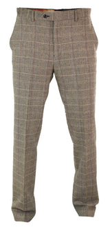 Meeste kalasabamustriga tviidruudulised Peaky Blindersi püksid villast Vintage Classic