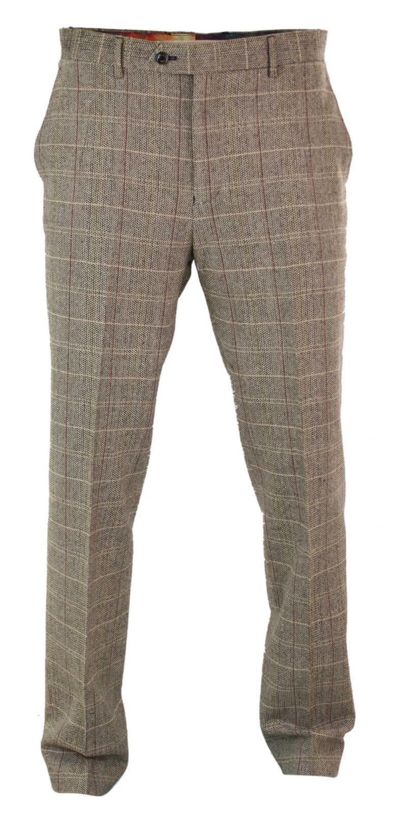 Meeste kalasabamustriga tviidruudulised Peaky Blindersi püksid villast Vintage Classic