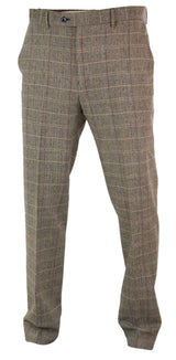Meeste kalasabamustriga tviidruudulised Peaky Blindersi püksid villast Vintage Classic