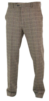 Meeste kalasabamustriga tviidruudulised Peaky Blindersi püksid villast Vintage Classic