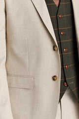 Belmonti beež ülikond ja Harris Green Tweed vest