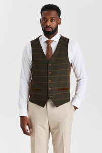 Belmonti beež ülikond ja Harris Green Tweed vest