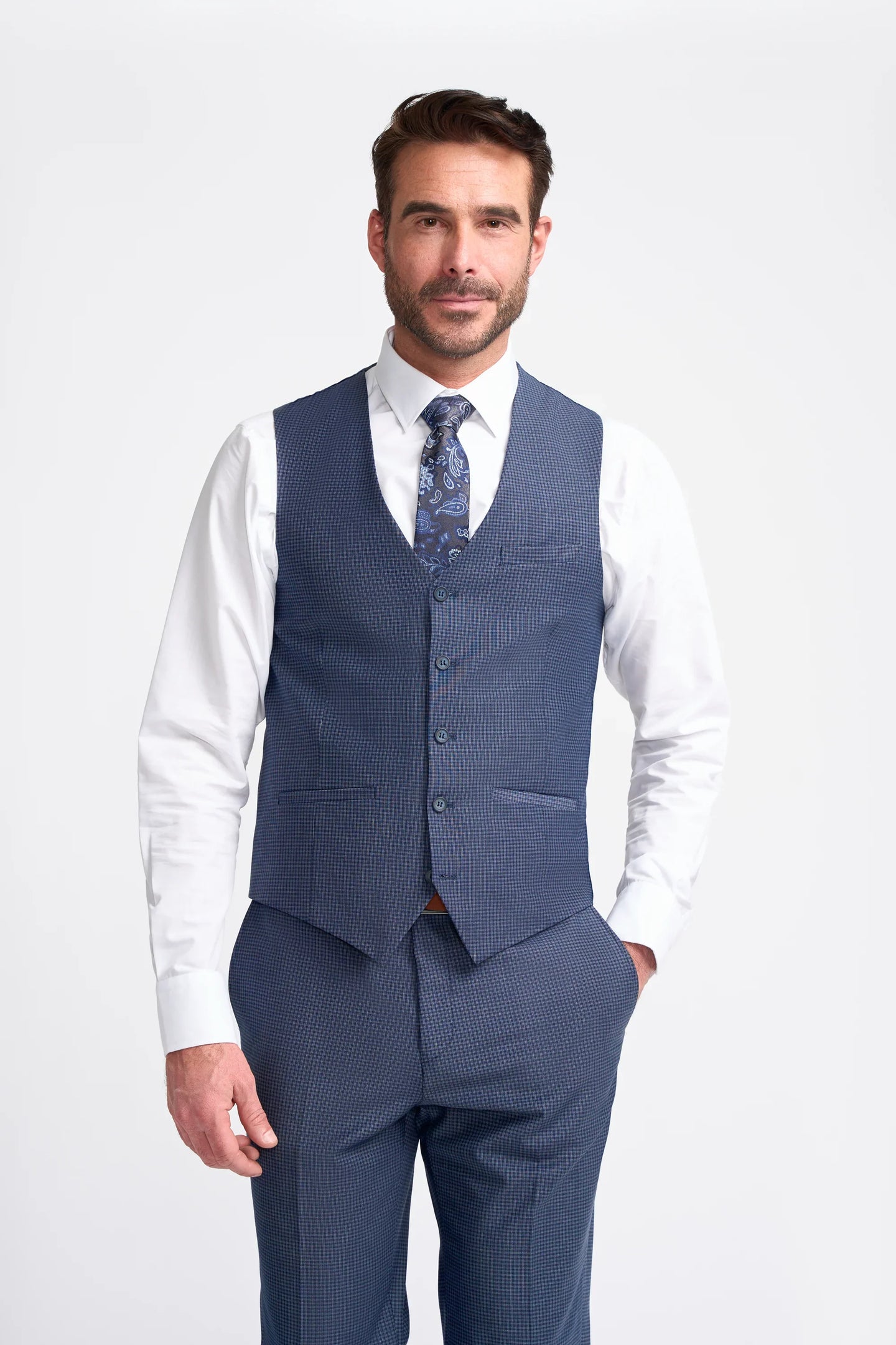 Bond - meeste tumesinine ruuduline vest