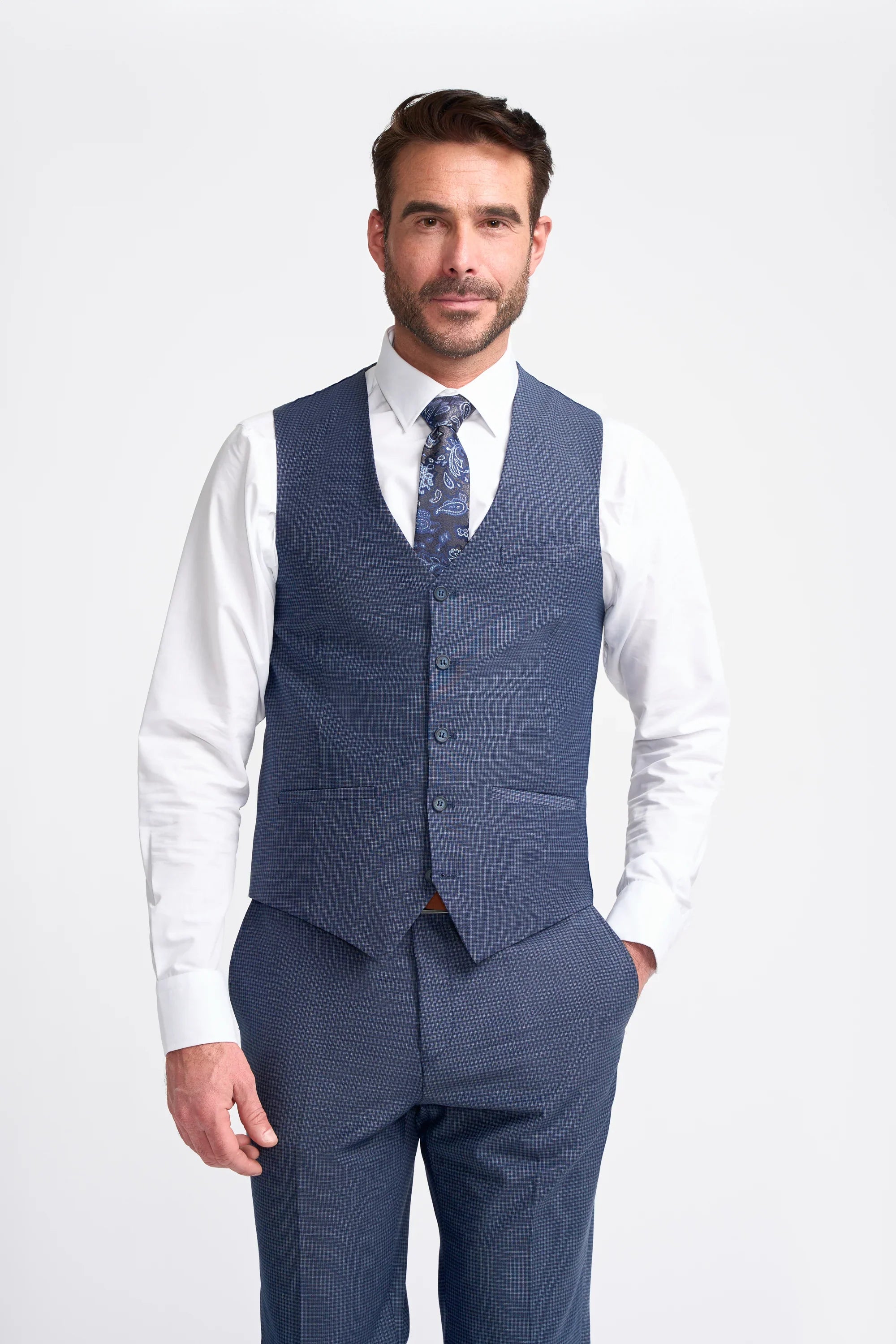 Bond - meeste tumesinine ruuduline vest