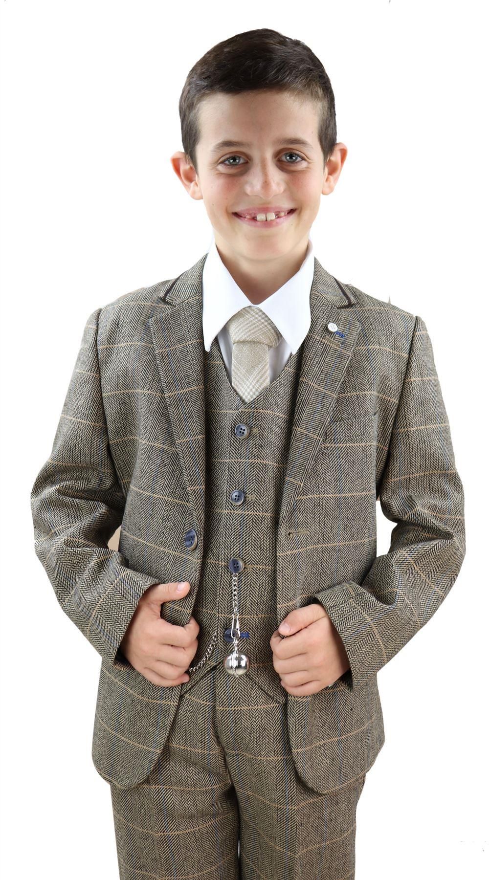 Poiste helepruuni värvi tviidülikond - Peaky Blinders Suit Albert