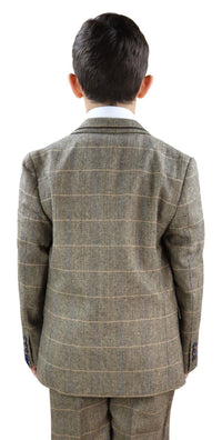 Poiste helepruuni värvi tviidülikond - Peaky Blinders Suit Albert