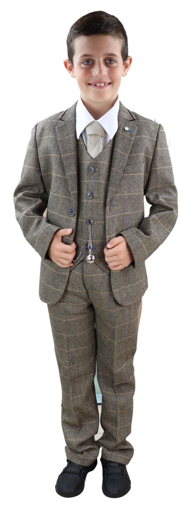 Poiste helepruuni värvi tviidülikond - Peaky Blinders Suit Albert