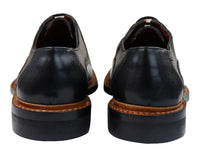 Meeste brogue Oxfordi kingad, helepruunid, mustad paeltega nahast, Goodyeari vöödega