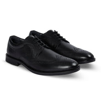 Cambridge - meeste mustad tiivakujulised brogue-taldrikuga Derby kingad