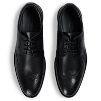 Cambridge - meeste mustad tiivakujulised brogue-taldrikuga Derby kingad