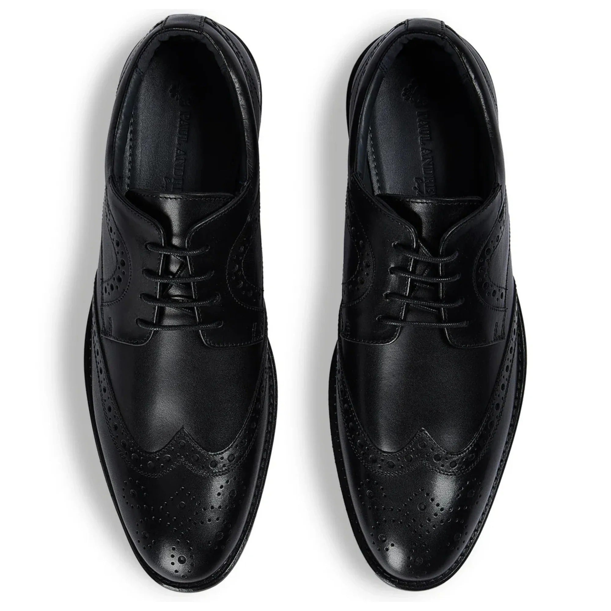 Cambridge - meeste mustad tiivakujulised brogue-taldrikuga Derby kingad