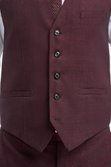 Caridi - meeste burgundipunane ruuduline vest