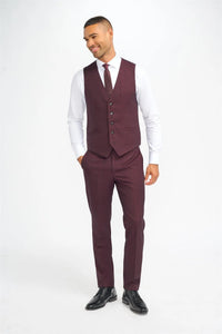 Caridi - meeste burgundipunane ruuduline vest