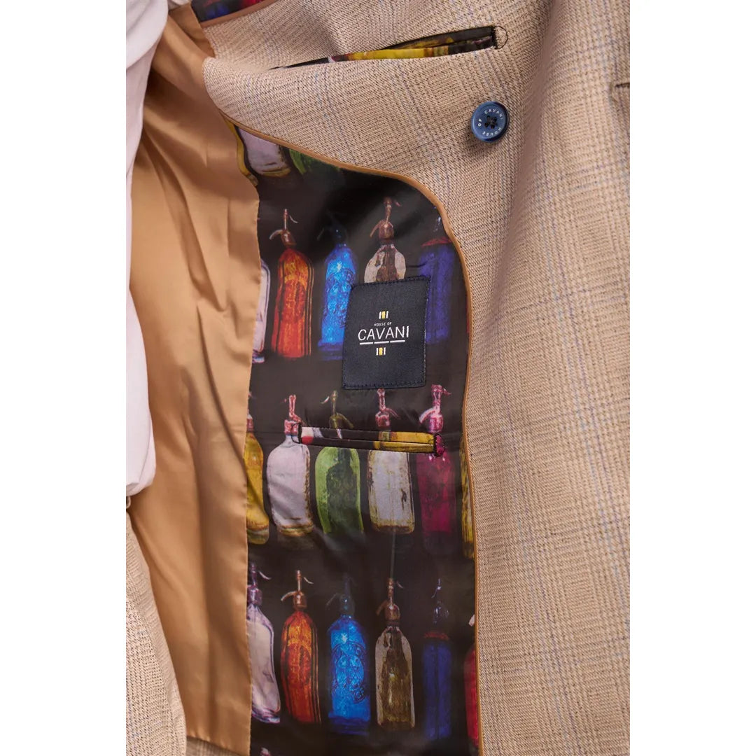 Caridi - meeste kaheosaline beež topeltreaga ülikond