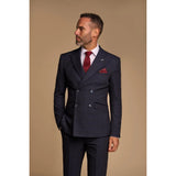 Caridi - meeste kaheosaline tumesinine topeltreaga ülikond