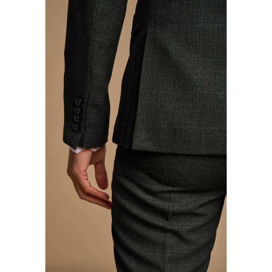 Caridi - meeste kaheosaline oliivroheline kaherealine ülikond