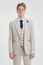 Meeste kreemikas kolmeosaline pulmaülikond - Cavani Caridi