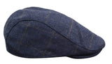 Cavani Kempson Flat Cap - meeste tviidvillast ruuduline vanaisa müts vintage stiilis - oliivroheline/tumesinine