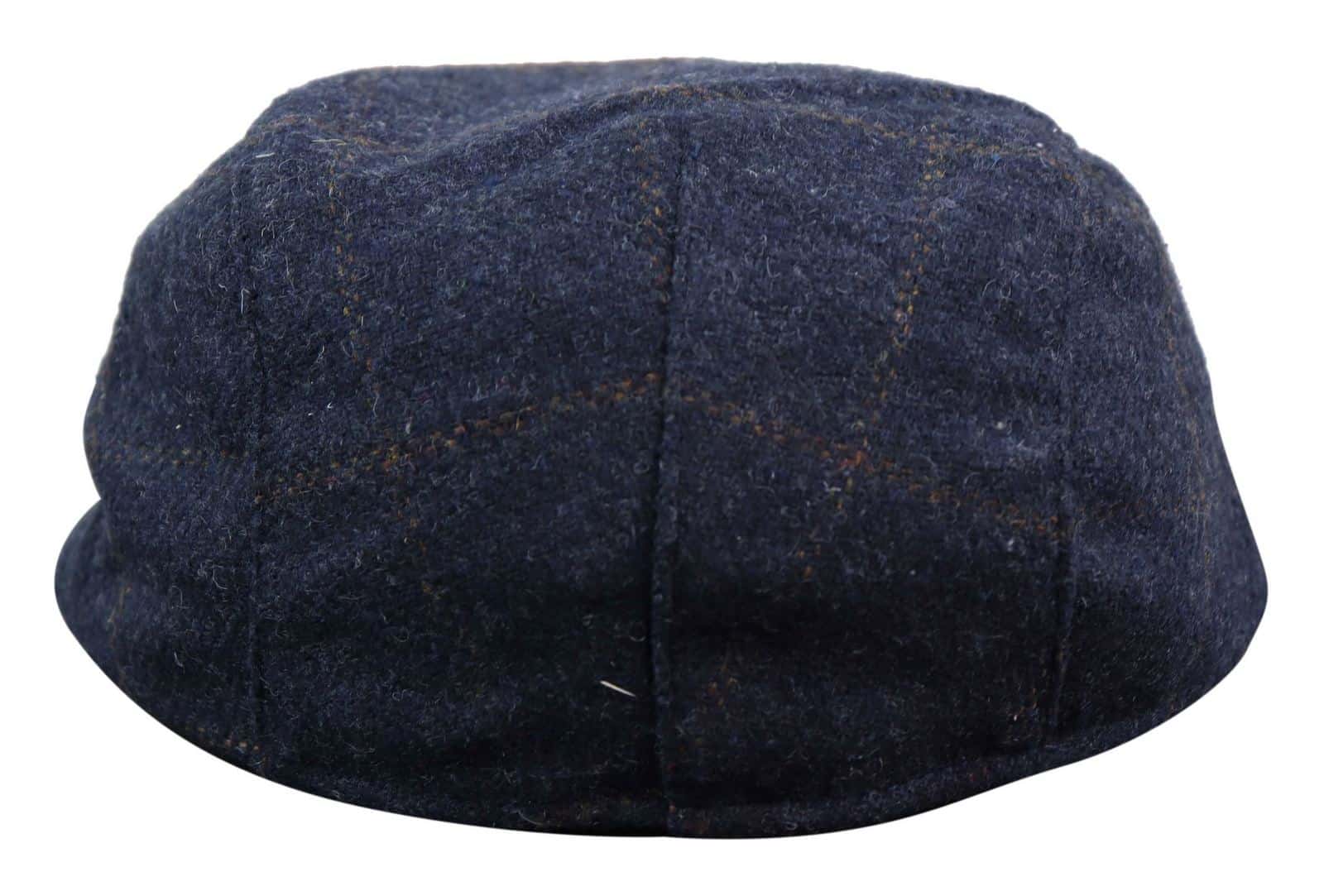 Cavani Kempson Flat Cap - meeste tviidvillast ruuduline vanaisa müts vintage stiilis - oliivroheline/tumesinine