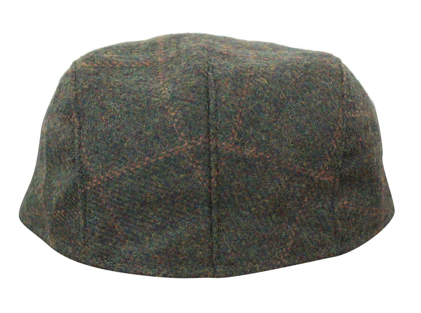 Cavani Kempson Flat Cap - meeste tviidvillast ruuduline vanaisa müts vintage stiilis - oliivroheline/tumesinine