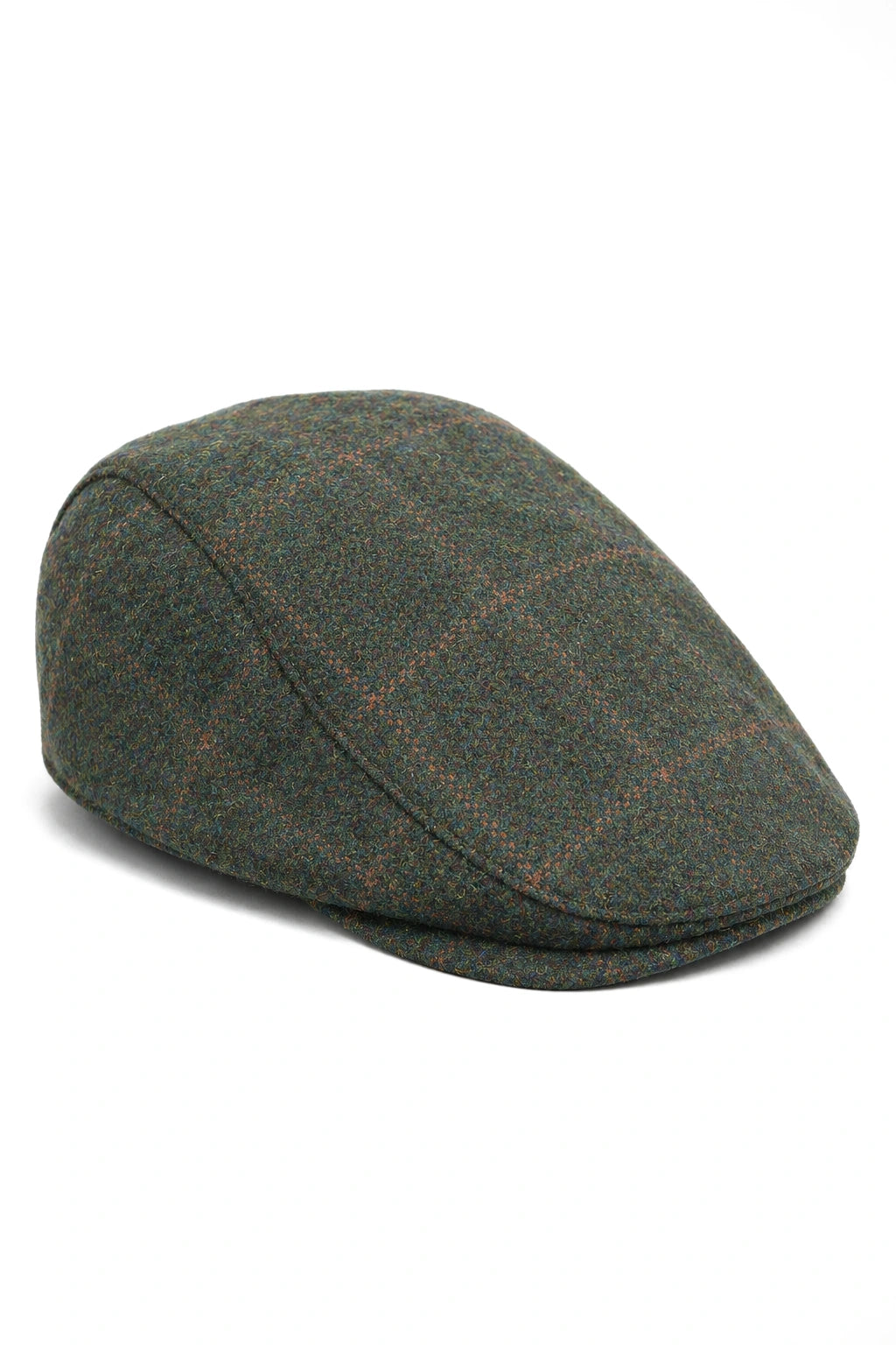 Cavani Kempson Flat Cap - meeste tviidvillast ruuduline vanaisa müts vintage stiilis - oliivroheline/tumesinine