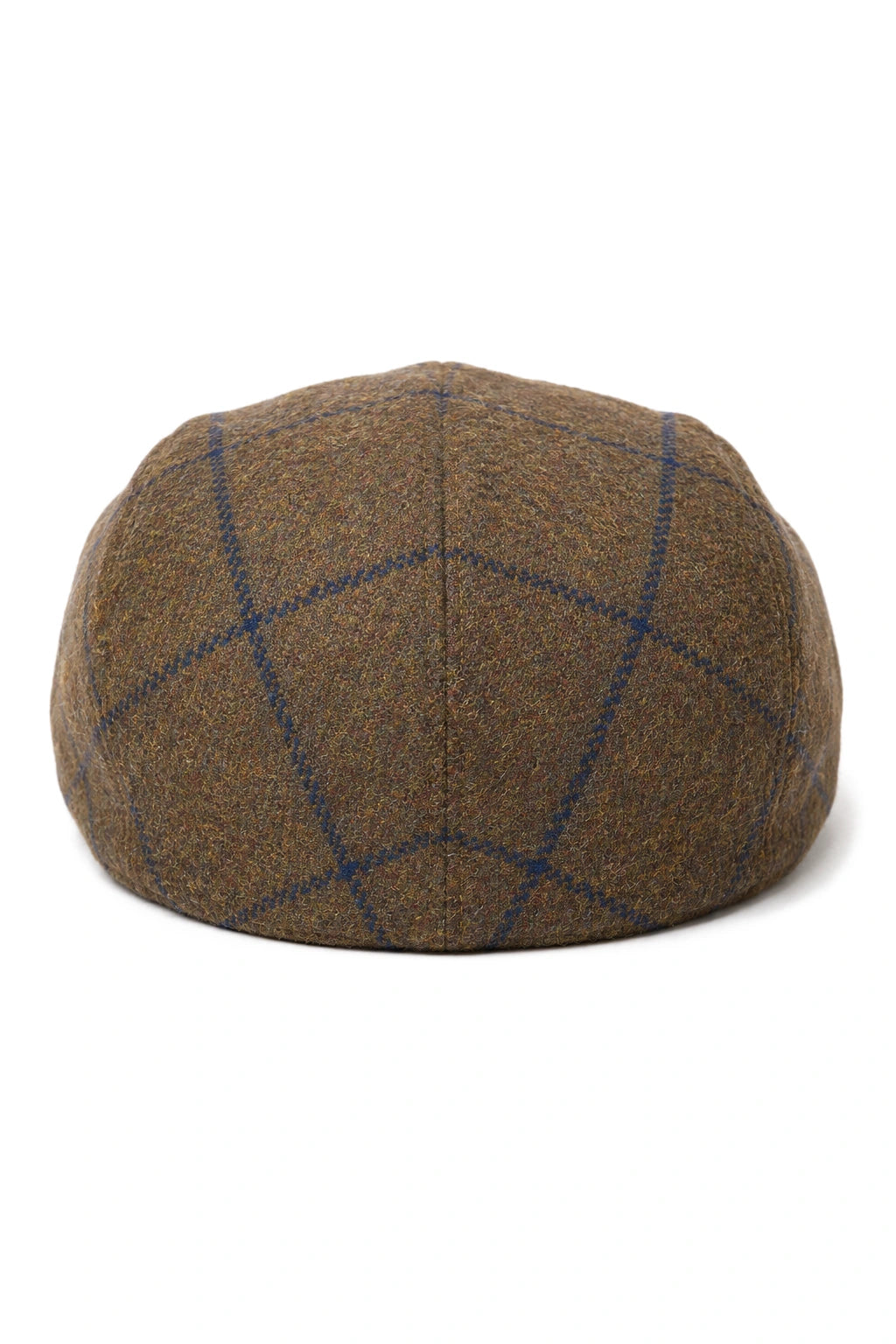 Cavani Kempson Flat Cap - meeste tviidvillast ruuduline vanaisa müts vintage stiilis - oliivroheline/tumesinine