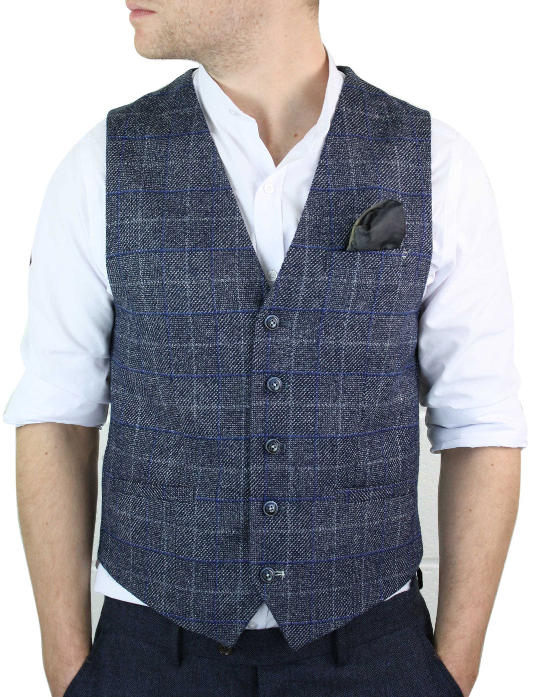 Cavani Miles - meeste sinine tviidruuduline vest