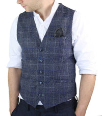Cavani Miles - meeste sinine tviidruuduline vest