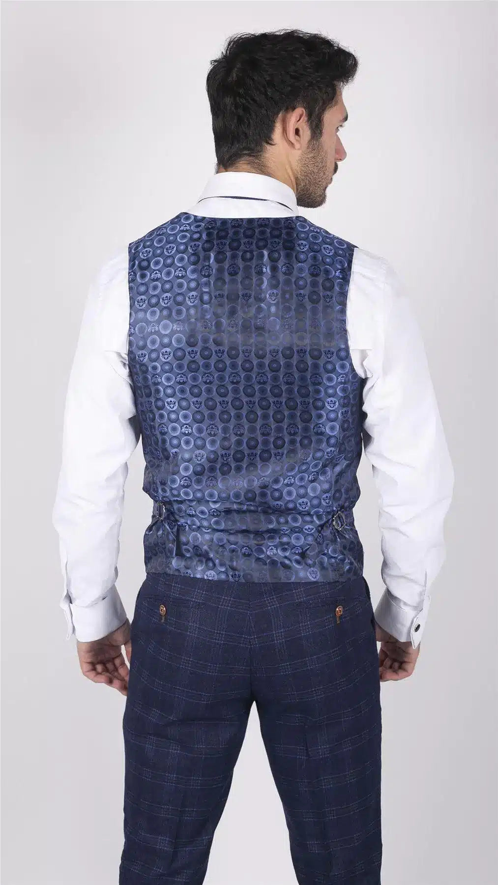 Meeste Marc Darcy sinise ruuduga Walesi prints Marc Darcy vest, elegantne ja vabaaja, kitsas lõige, Chigwell