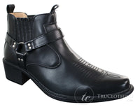 CLASSIQUE MBO 3136 meeste helepruunid mustad poolsaapad nahast kauboi läänepoolsed ratsapandlaga saapad