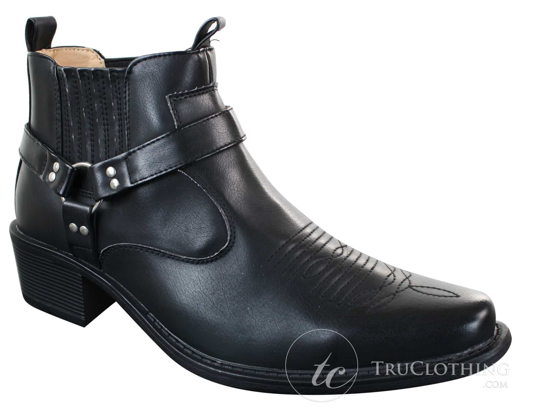 CLASSIQUE MBO 3136 meeste helepruunid mustad poolsaapad nahast kauboi läänepoolsed ratsapandlaga saapad