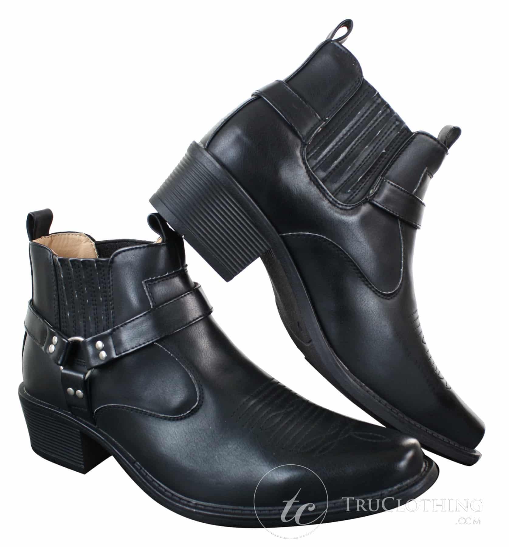 CLASSIQUE MBO 3136 meeste helepruunid mustad poolsaapad nahast kauboi läänepoolsed ratsapandlaga saapad