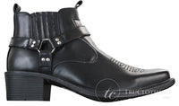 CLASSIQUE MBO 3136 meeste helepruunid mustad poolsaapad nahast kauboi läänepoolsed ratsapandlaga saapad