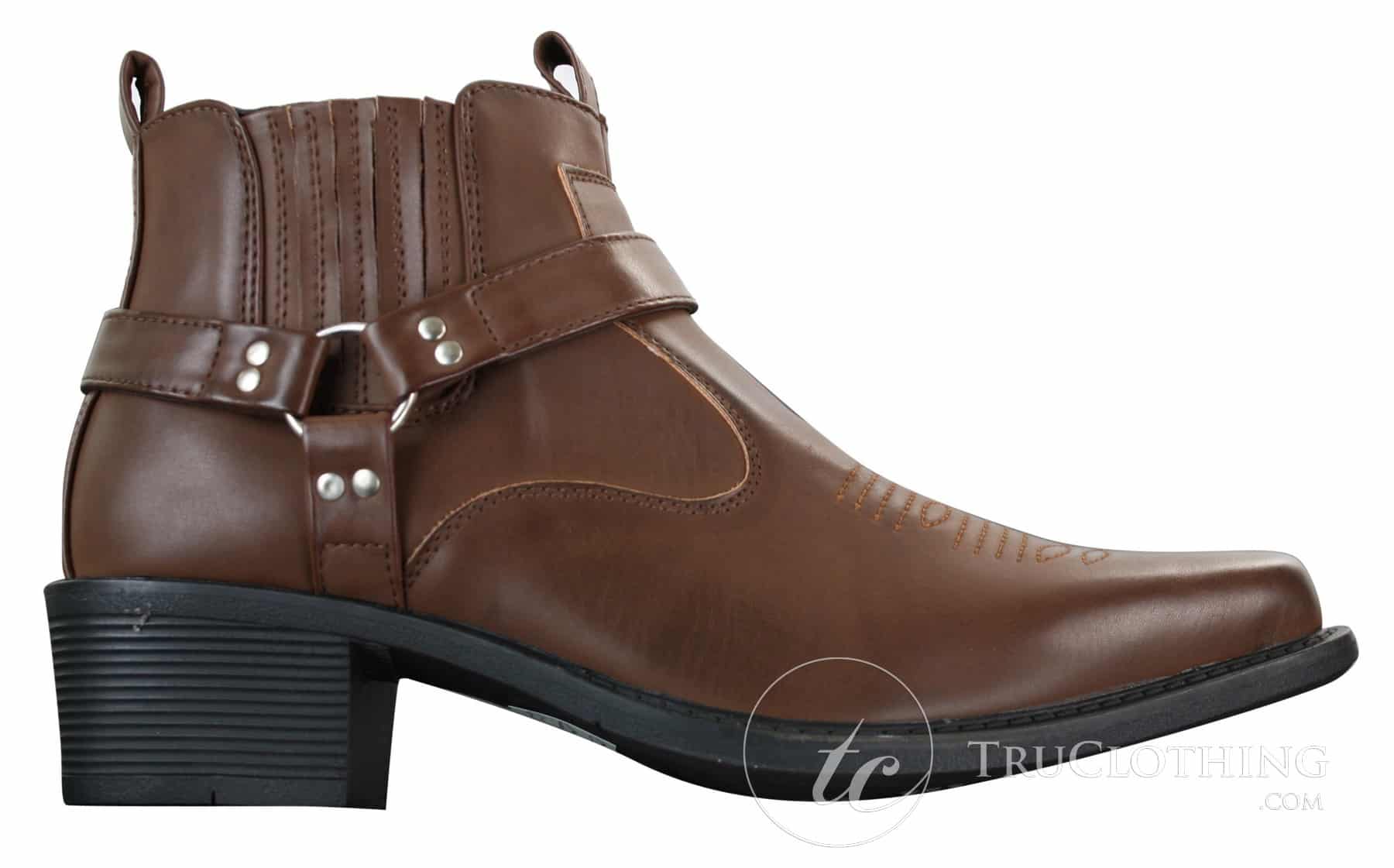 CLASSIQUE MBO 3136 meeste helepruunid mustad poolsaapad nahast kauboi läänepoolsed ratsapandlaga saapad