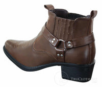 CLASSIQUE MBO 3136 meeste helepruunid mustad poolsaapad nahast kauboi läänepoolsed ratsapandlaga saapad
