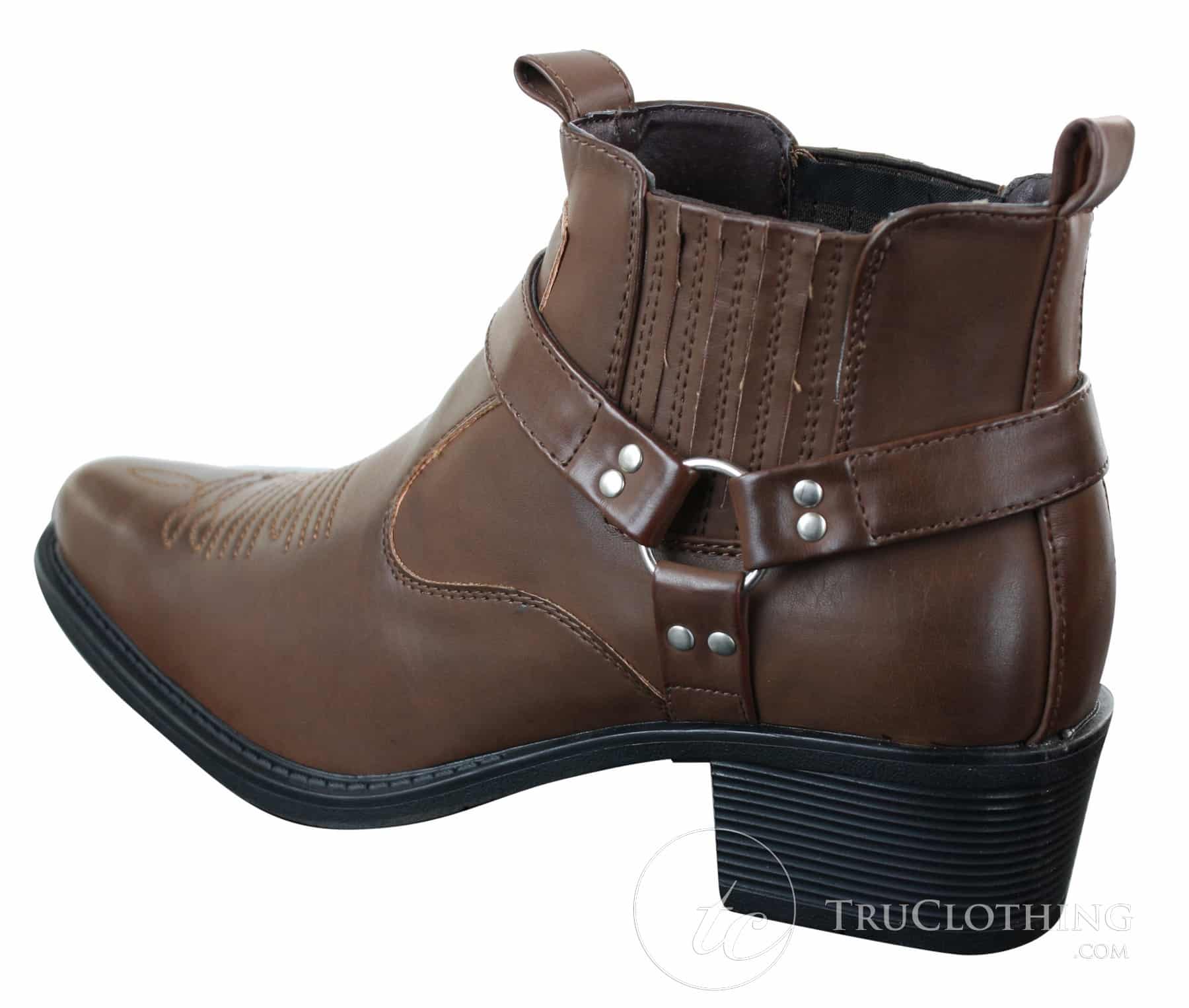 CLASSIQUE MBO 3136 meeste helepruunid mustad poolsaapad nahast kauboi läänepoolsed ratsapandlaga saapad
