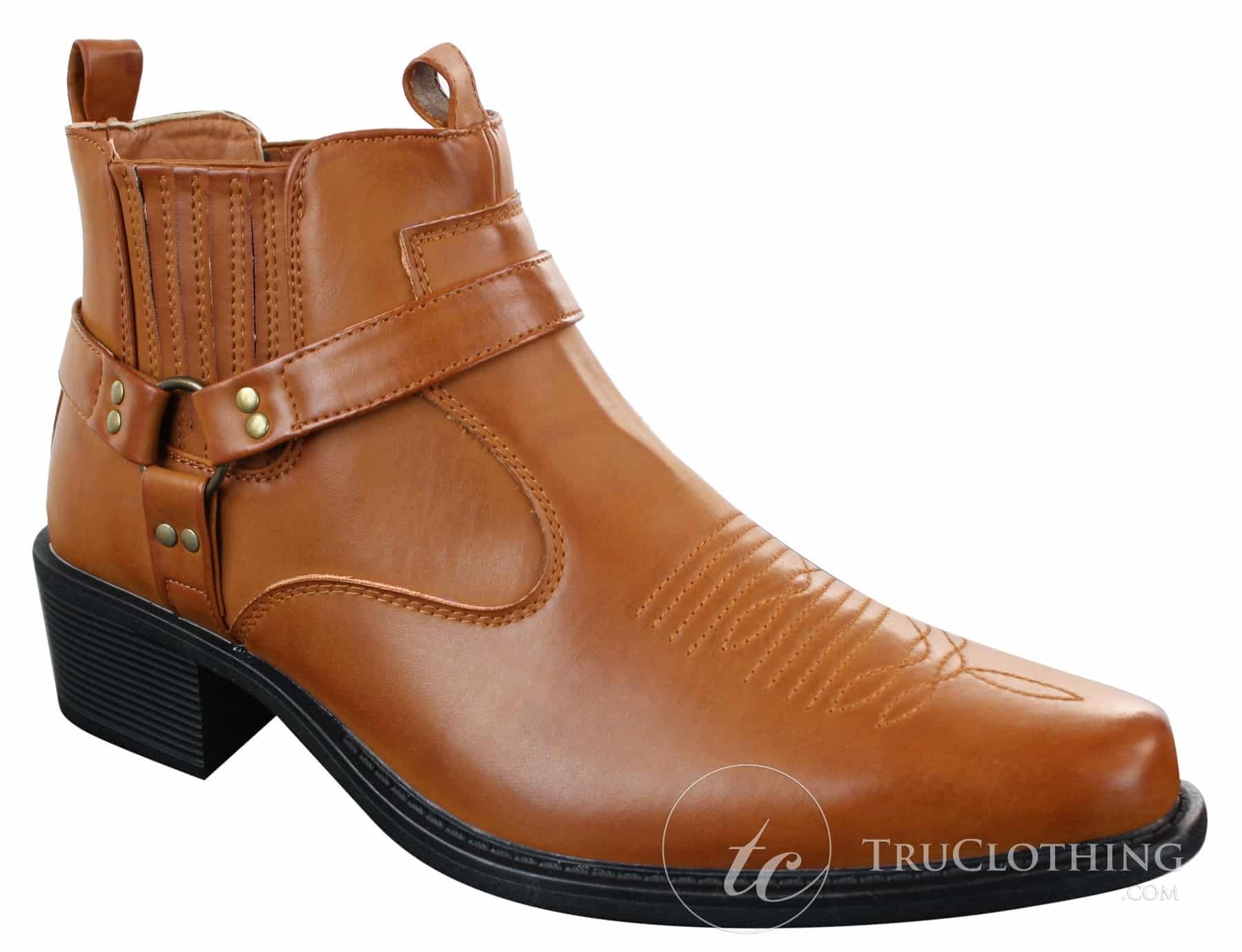 CLASSIQUE MBO 3136 meeste helepruunid mustad poolsaapad nahast kauboi läänepoolsed ratsapandlaga saapad